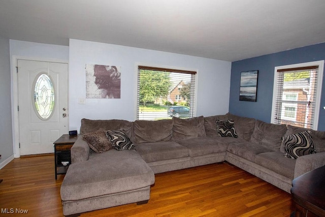 208 Como St, Struthers, OH 44471 - living area with wood finished floors and healthy amount of natural light