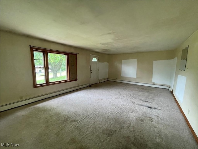 17184 State Route 45, Wellsville, OH 43968 - spare room with a baseboard radiator, carpet, baseboards, and electric panel