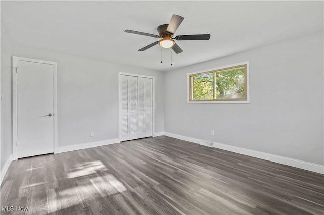 525 Cynthia Dr, Campbell, OH 44405 - unfurnished bedroom with wood finished floors and ceiling fan