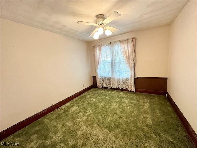 808 Gilbert Ave, Follansbee, WV 26037 - empty room with ceiling fan, carpet, and baseboards