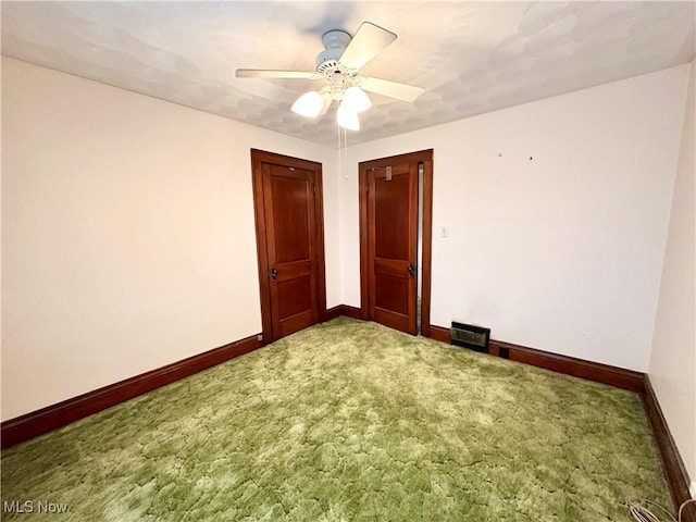 808 Gilbert Ave, Follansbee, WV 26037 - carpeted spare room featuring baseboards and ceiling fan