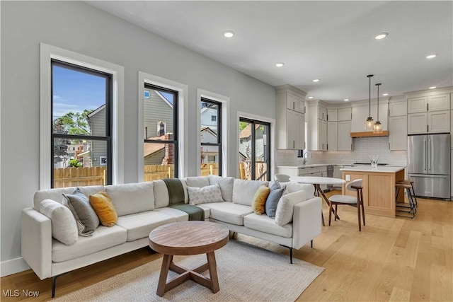 1904-2 E 123rd St, Cleveland, OH 44106 - living room with recessed lighting and light wood finished floors