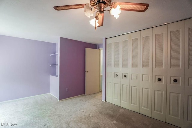 3888 Lake Run Blvd, Stow, OH 44224 - unfurnished bedroom with carpet, a closet, and ceiling fan
