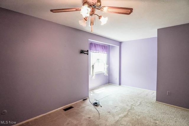 3888 Lake Run Blvd, Stow, OH 44224 - empty room with a ceiling fan, carpet flooring, and baseboards