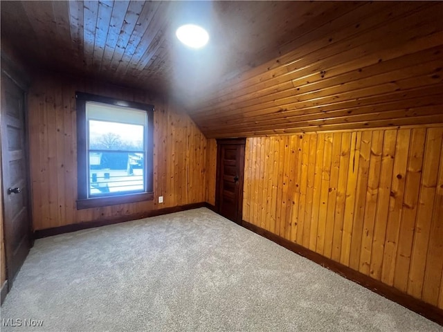275 Cornell Ave, Amherst, OH 44001 - bonus room featuring wooden ceiling, carpet floors, wooden walls, and baseboards