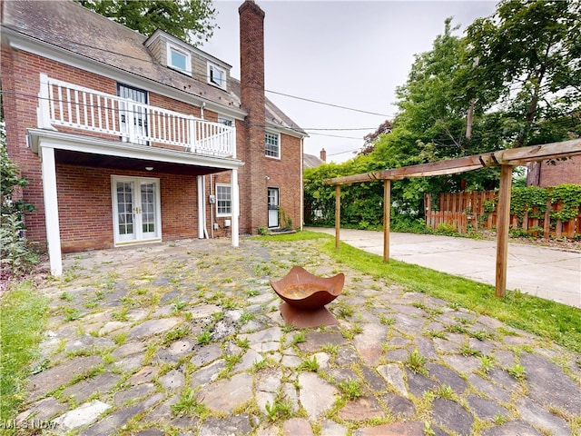 18515 Lomond Blvd, Shaker Heights, OH 44122 - view of yard with french doors and a balcony
