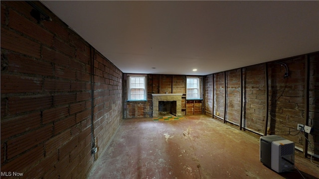 18515 Lomond Blvd, Shaker Heights, OH 44122 - unfurnished living room featuring a stone fireplace