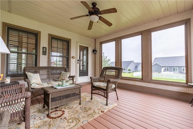 1103 Stone Crossing St NE, Canton, OH 44721 - sunroom / solarium with healthy amount of natural light, wood finished floors, and wooden ceiling