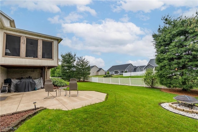 1103 Stone Crossing St NE, Canton, OH 44721 - view of yard with a patio, an outdoor fire pit, and a residential view