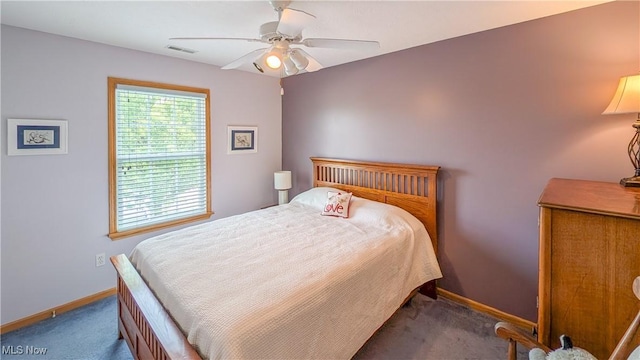 813 Buckeye Ln, Sandusky, OH 44870 - carpeted bedroom featuring baseboards and a ceiling fan