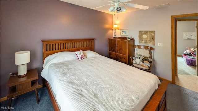 813 Buckeye Ln, Sandusky, OH 44870 - bedroom with carpet and a ceiling fan