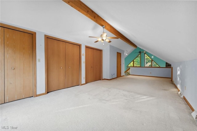 6791 Cedar Ridge Trl, Clinton, OH 44216 - additional living space featuring a ceiling fan, carpet flooring, and baseboards