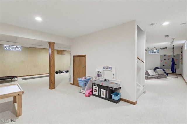 4610 Briarcliff Trl, Copley, OH 44321 - game room featuring carpet floors, recessed lighting, and baseboards