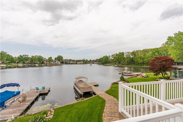5325 S Island Dr NW, Canton, OH 44718 - dock featuring a water view and a yard