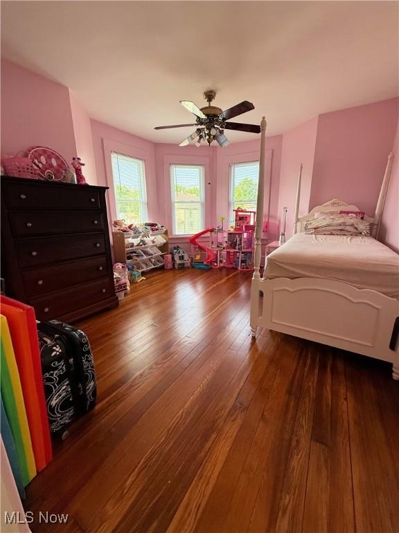 249 S 15th St, Sebring, OH 44672 - bedroom featuring hardwood / wood-style flooring and ceiling fan