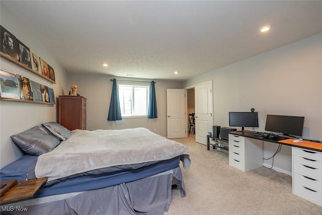 12136 White Tail Run, Columbia Station, OH 44028 - bedroom with an office area, light carpet, and recessed lighting