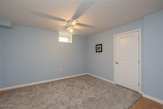 12136 White Tail Run, Columbia Station, OH 44028 - empty room with ceiling fan, baseboards, and wood finished floors