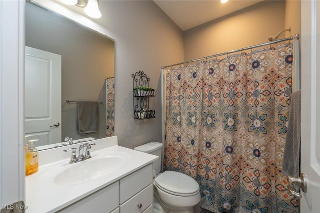 12136 White Tail Run, Columbia Station, OH 44028 - bathroom with toilet, vanity, and a shower with curtain