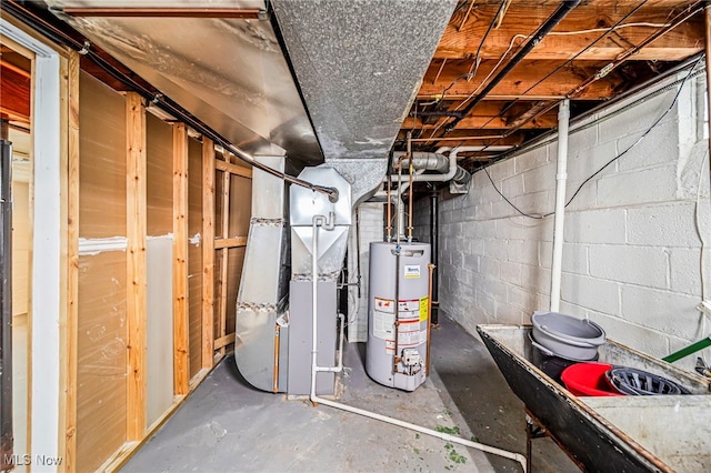 23701 Colbourne Rd, Euclid, OH 44123 - unfinished basement with gas water heater and heating unit