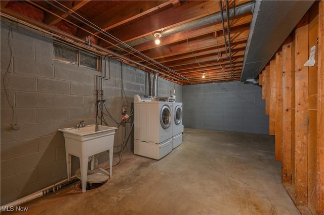 1214 Highwood Dr, New Franklin, OH 44216 - unfinished below grade area with washer and clothes dryer