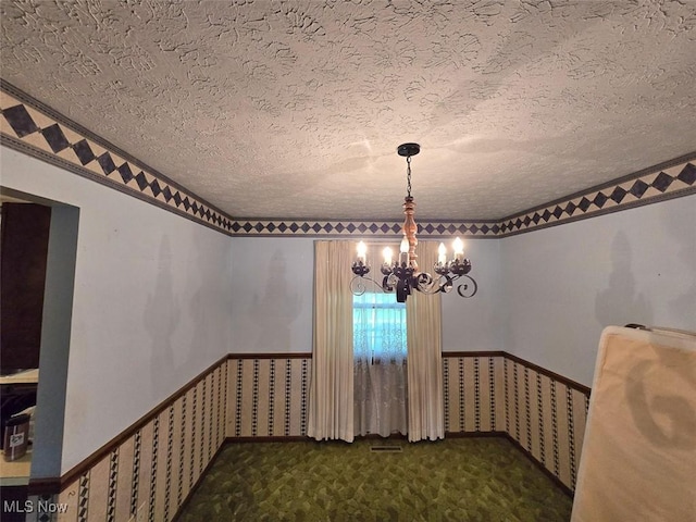 3212 Foxmoor St NE, Hartville, OH 44632 - stairs featuring a chandelier and a textured ceiling