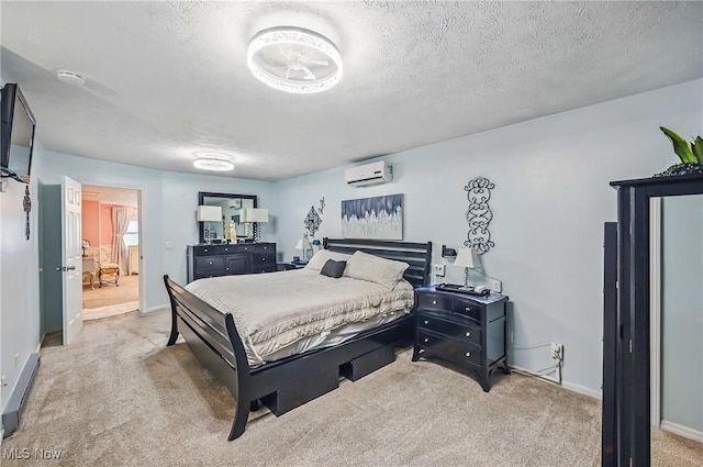 245 N Rd, Niles, OH 44446 - bedroom featuring light carpet, a wall mounted air conditioner, and baseboards