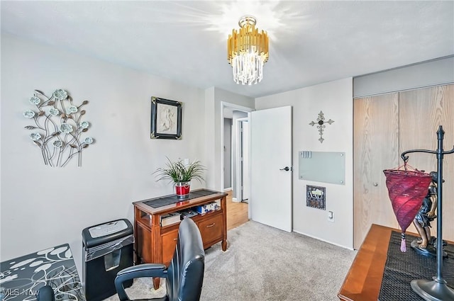 245 N Rd, Niles, OH 44446 - office area with a chandelier and carpet