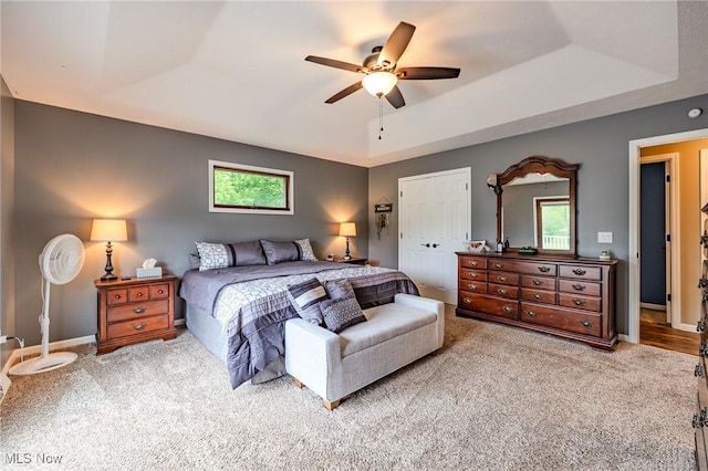 8921 Auburn Rd, Chardon, OH 44024 - bedroom featuring a raised ceiling, carpet flooring, and multiple windows