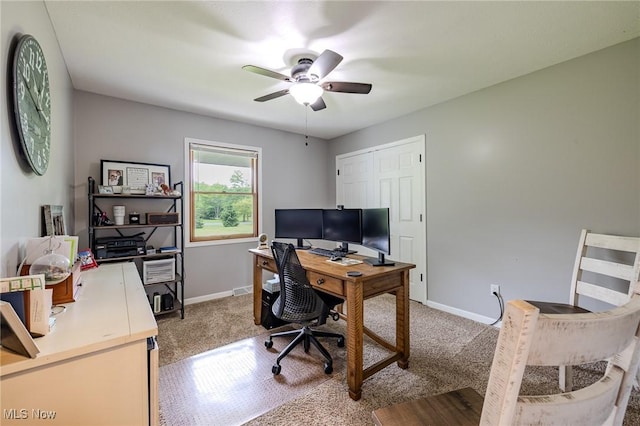 8921 Auburn Rd, Chardon, OH 44024 - office with baseboards and ceiling fan
