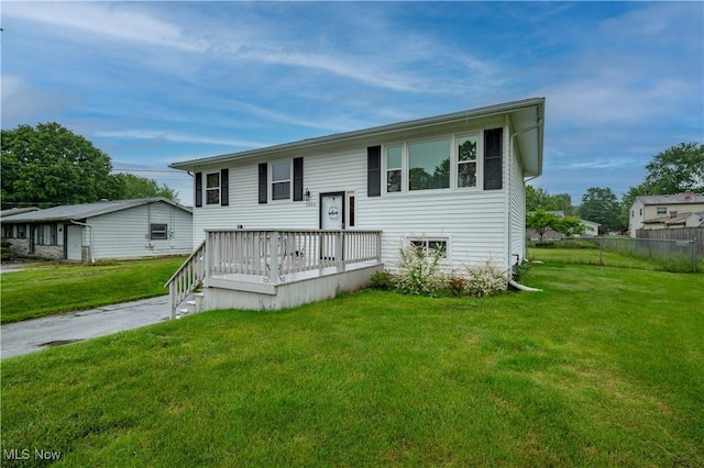 3406 Rebecca Dr, Canfield, OH 44406 - view of front of property with a wooden deck