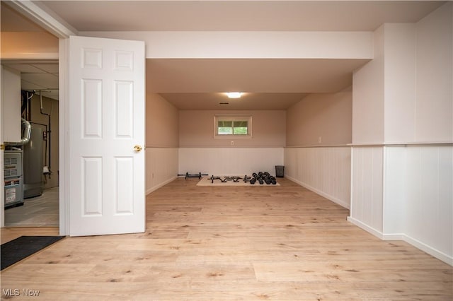 3406 Rebecca Dr, Canfield, OH 44406 - below grade area featuring wood finished floors and a wainscoted wall