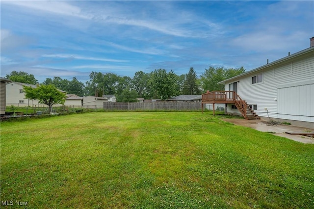 3406 Rebecca Dr, Canfield, OH 44406 - view of yard featuring a wooden deck and stairway
