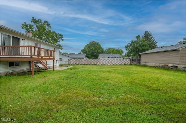 3406 Rebecca Dr, Canfield, OH 44406 - view of yard with a deck and stairway