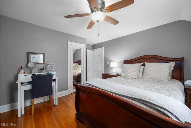3280 Glencairn Rd, Shaker Heights, OH 44122 - bedroom featuring wood-type flooring, baseboards, and ceiling fan