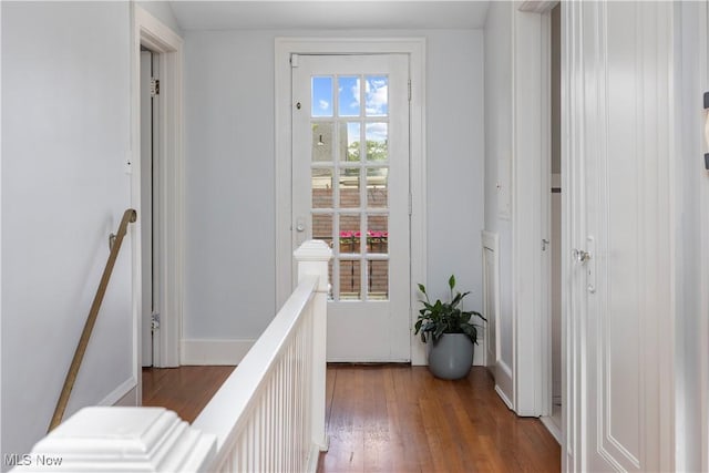 3280 Glencairn Rd, Shaker Heights, OH 44122 - hall with wood finished floors, an upstairs landing, and baseboards