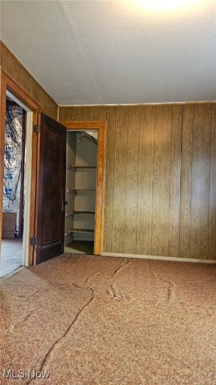 10612 Linnet Ave, Cleveland, OH 44111 - unfurnished bedroom with carpet floors and wood walls
