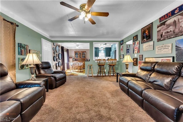 459 Lloyd Rd, Euclid, OH 44132 - living area with carpet and ceiling fan