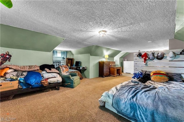 459 Lloyd Rd, Euclid, OH 44132 - bedroom featuring carpet flooring, a textured ceiling, and lofted ceiling
