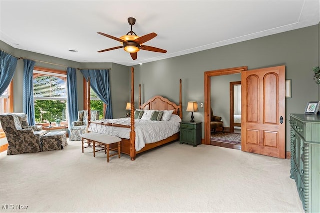 9627 State Route 152, Richmond, OH 43944 - bedroom featuring light carpet and a ceiling fan