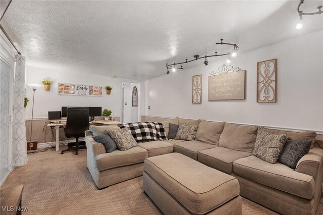425 Woodlake Dr, Medina, OH 44256 - carpeted living room with a desk and track lighting