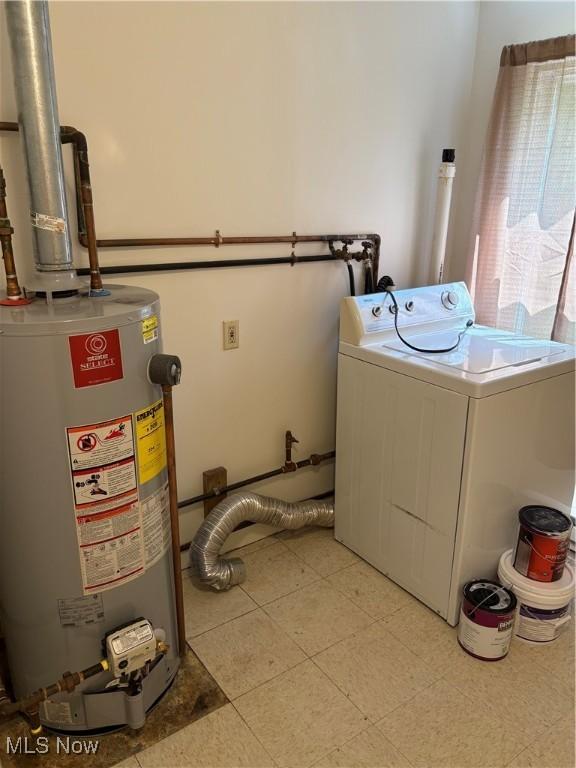 3772 Pershing Ave, Hubbard, OH 44425 - laundry room with washer / dryer and gas water heater