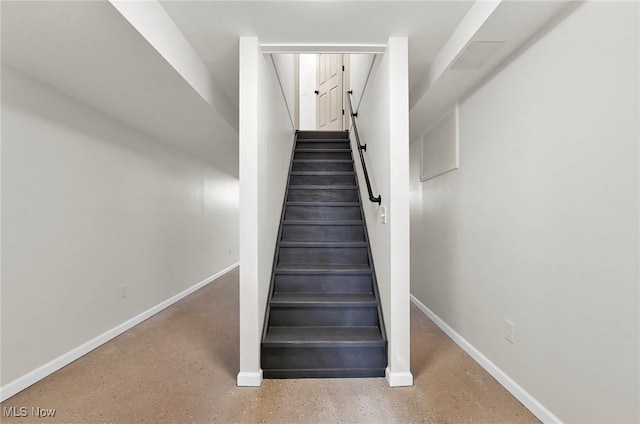 5679 Wilson Mills Rd, Highland Heights, OH 44143 - stairway featuring baseboards