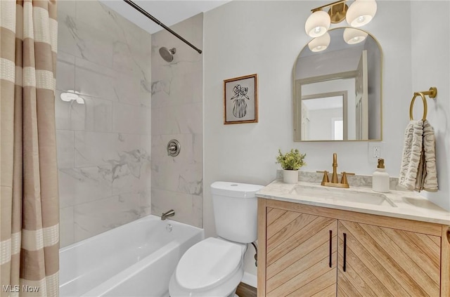 5679 Wilson Mills Rd, Highland Heights, OH 44143 - full bath featuring shower / tub combo with curtain, vanity, and toilet