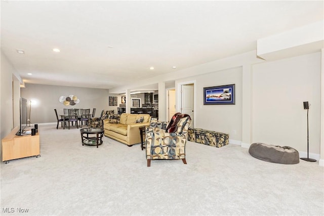 660 Shinnecock Ln, Aurora, OH 44202 - carpeted living room featuring recessed lighting and baseboards