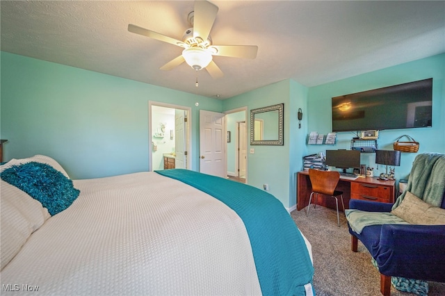 682 2nd St Unit 1, Fairport Harbor, OH 44077 - carpeted bedroom with a desk, a ceiling fan, and baseboards
