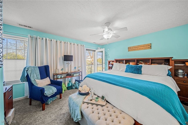 682 2nd St Unit 1, Fairport Harbor, OH 44077 - carpeted bedroom featuring ceiling fan and a textured ceiling