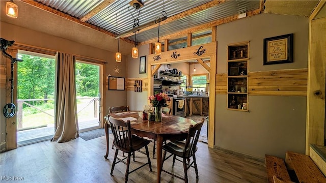 498 County Road 28, Steubenville, OH 43952 - dining area with dark wood-style flooring