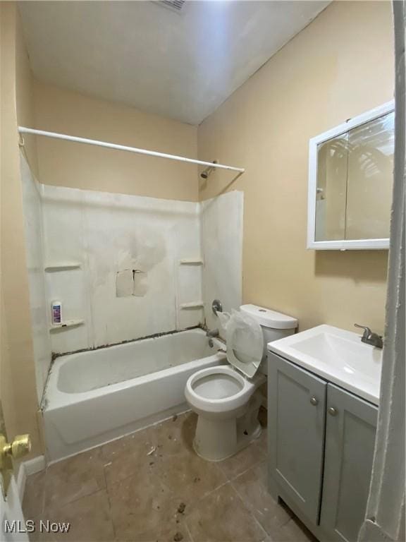 3454 E 118th St, Cleveland, OH 44120 - bathroom with vanity, shower / bathtub combination, toilet, and tile patterned flooring