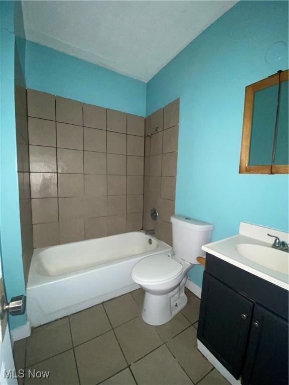 3454 E 118th St, Cleveland, OH 44120 - full bathroom with tile patterned floors, vanity, toilet, and shower / tub combination