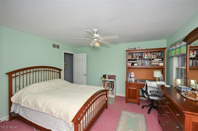 304 Fox Way, Chagrin Falls, OH 44022 - bedroom featuring dark carpet, baseboards, and a ceiling fan